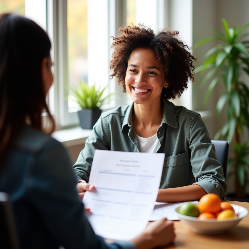 A nutrition practitioner with a client