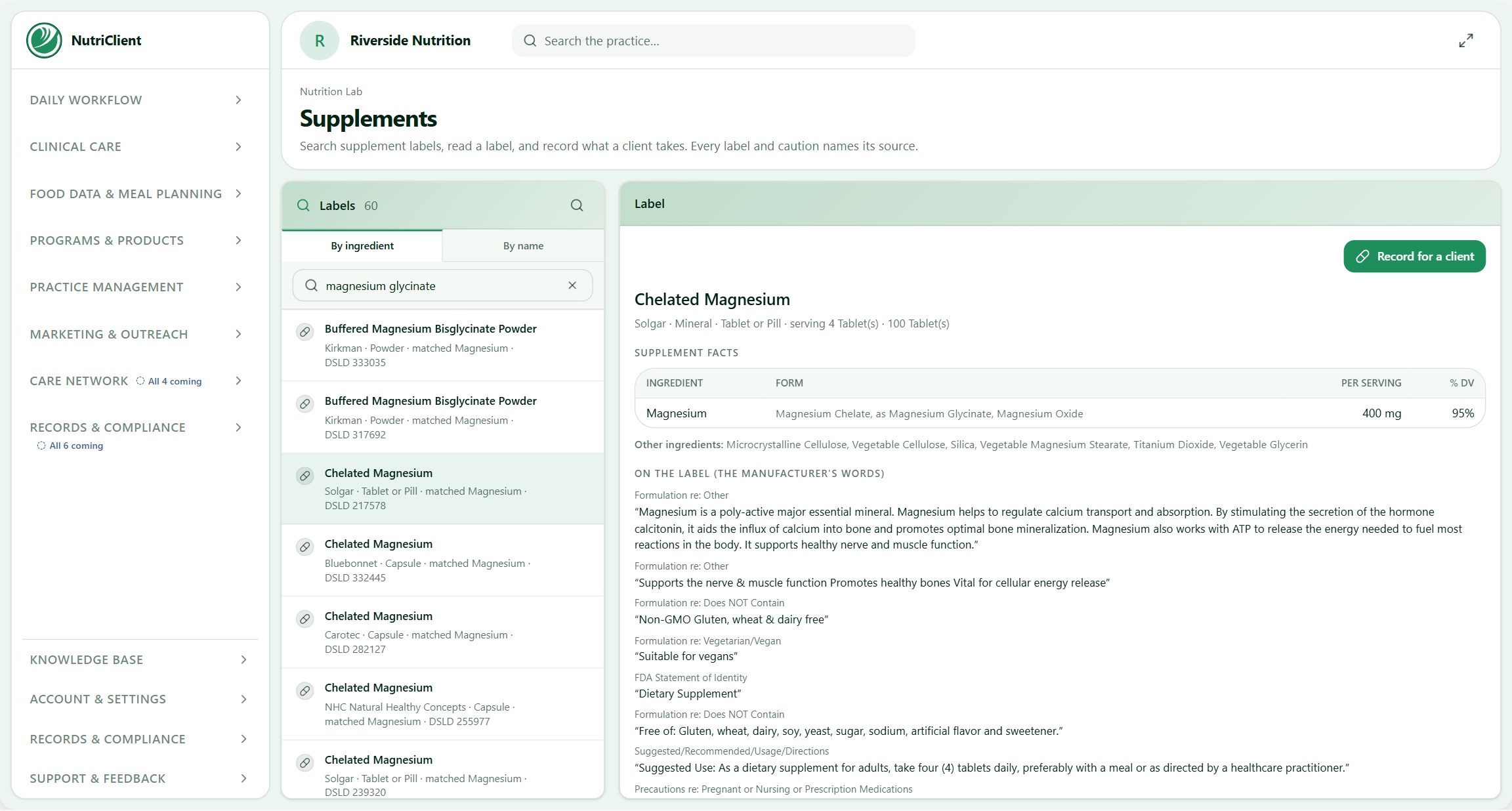 The Food Data & Meal Planning toolkit open in the app